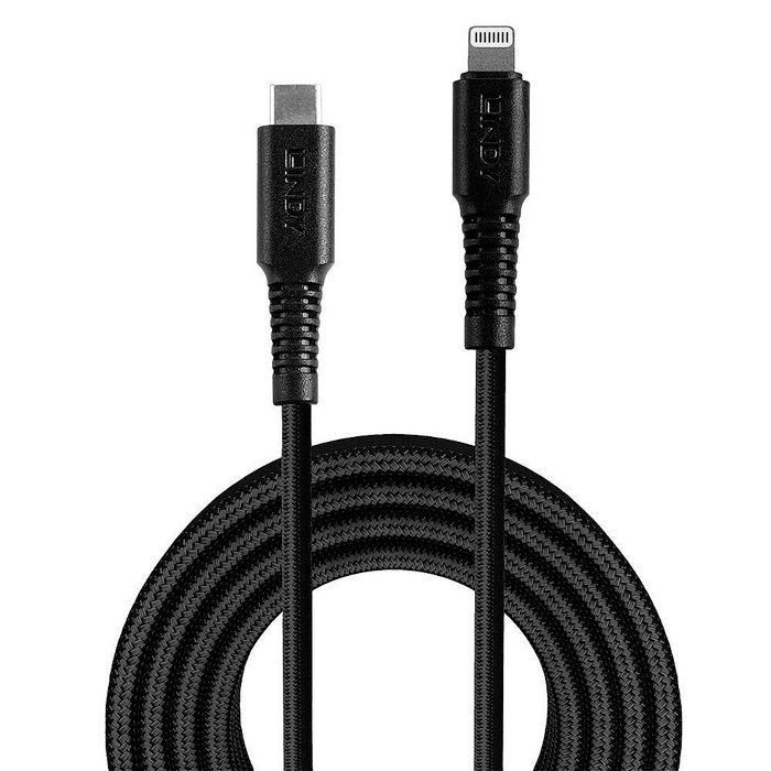 Lindy Cable Carga y Sincronización USB-C a Lightning 1m Ultra Reforzado con Fibras de Aramida, Certificado MFi Apple PD 2.0 para iPhone iPad 1