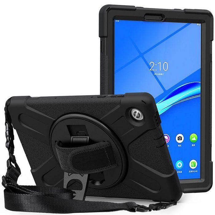 eSTUFF Funda AUSTIN Defender para Lenovo TAB P11 2020 / P11 Plus 2022/2021, Negra, Antigolpes, con Soporte Giratorio 360° y Correa de Mano/Hombro 1