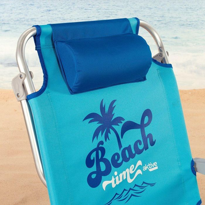 Silla de Playa Aktive Plegable Azul 53 x 80 x 58 cm (2 Unidades) 2 Silla de Playa Aktive Plegable Azul 53 x 80 x 58 cm (2 Unidades) 2
