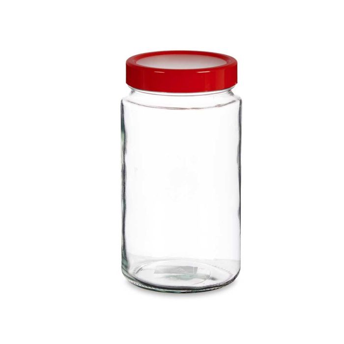 Bote Cristal 2L Transparente Tapa Roja Vivalto 11X21CM (12 Unidades) 1 Bote Cristal 2L Transparente Tapa Roja Vivalto 11X21CM (12 Unidades) 1