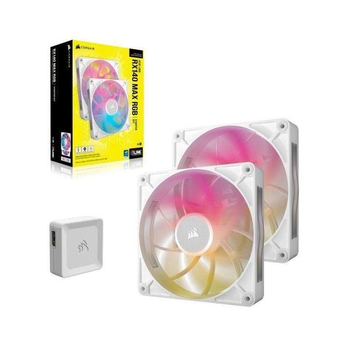 Refrigeración de PC - CORSAIR - CO-9051040-WW - iCUE LINK RX140 RGB Max White Ventilador doble 3 Refrigeración de PC - CORSAIR - CO-9051040-WW - iCUE LINK RX140 RGB Max White Ventilador doble 3