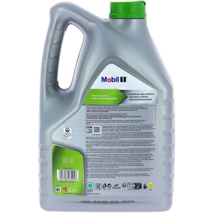 Bidón de aceite de motor - MOBIL1 - 5W30 ESP Formula P - 5 L - 4 estaciones 1 Bidón de aceite de motor - MOBIL1 - 5W30 ESP Formula P - 5 L - 4 estaciones 1