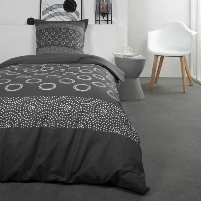 Today Juego de Cama 1 Persona 100% Algodón 57 Hilos - 140x200 cm Funda Nórdica + Almohada - Gael Grey Print