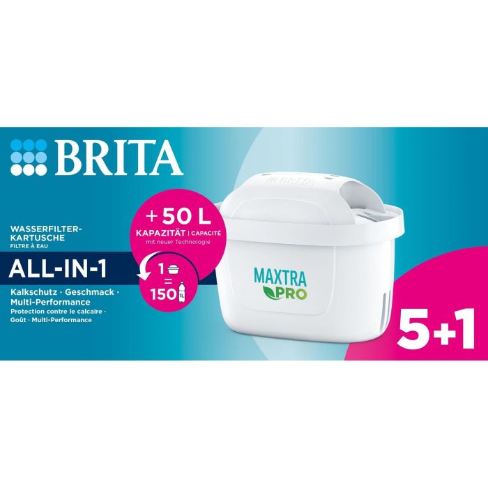 BRITA Tischwasserfilter Maxtra Pro Filterkartusche 5+1 Pack 1 BRITA Tischwasserfilter Maxtra Pro Filterkartusche 5+1 Pack 1