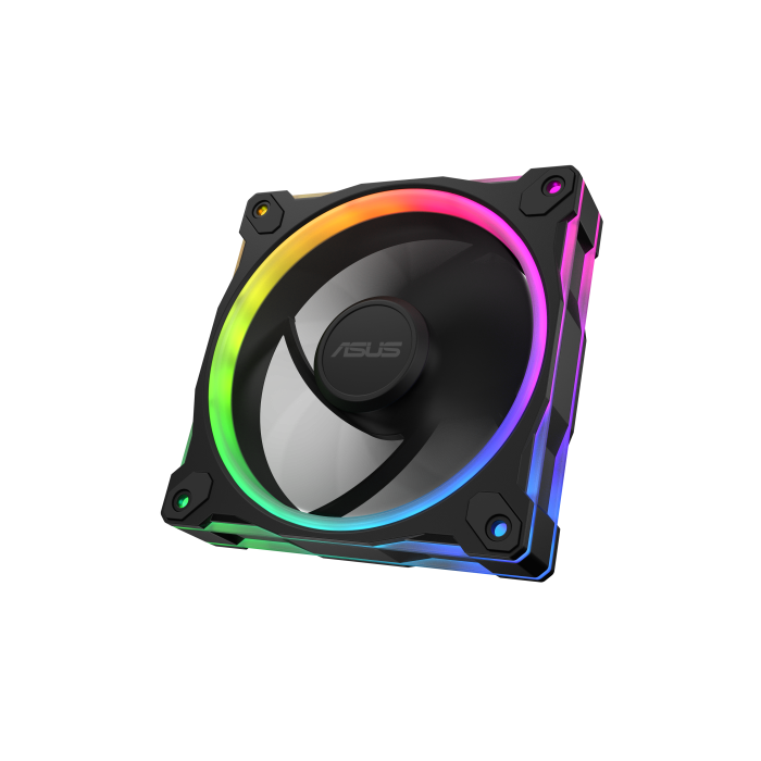 Asus MR120 Fan ARGB Black 3in1 Ventilador para Carcasa de Ordenador, 12 cm, Negro