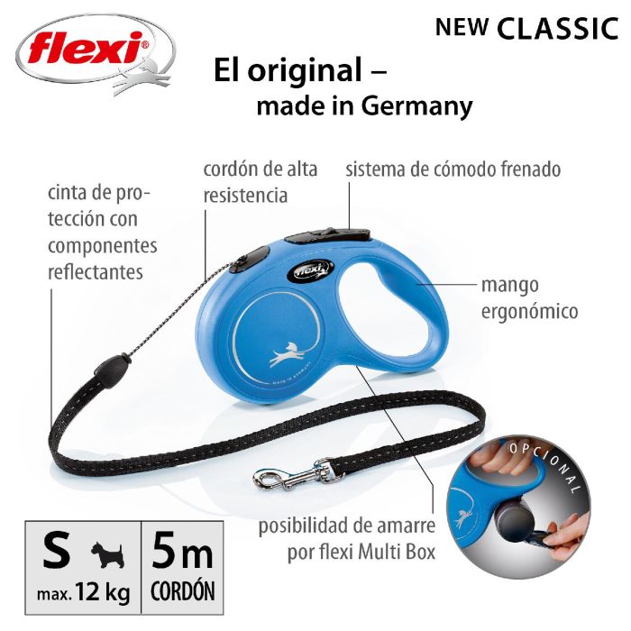 Correa Flexi New Classic S Cordón 5M Azul 4 Correa Flexi New Classic S Cordón 5M Azul 4