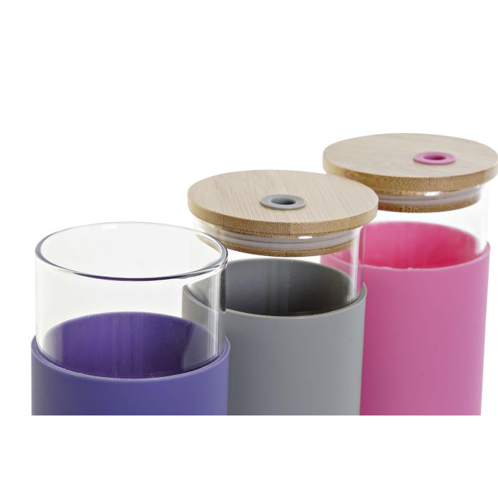 DKD Home Decor Botella Scandi Borosilicato y Bambú con Pajita 450ml Surtido de Colores Apto Lavavajillas Pack 12 Unidades 2 DKD Home Decor Botella Scandi Borosilicato y Bambú con Pajita 450ml Surtido de Colores Apto Lavavajillas Pack 12 Unidades 2