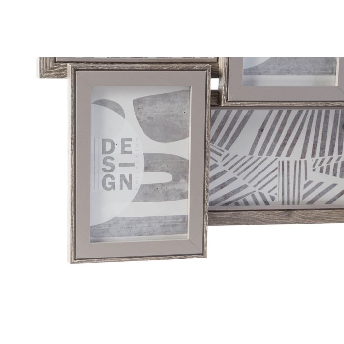 DKD Home Decor Marco Multifoto Urban Gris Marrón de MDF y Cristal 46x32x3 cm (4 Unidades) 2