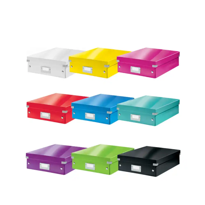 Caja Para Almacenamiento Leitz Click&Store Organizadora 85% Carton Reciclado Mediana 280X100X370 Mm Azul 4