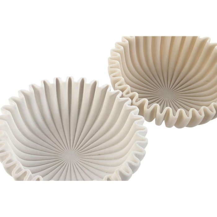 Centro Mesa Scandi DKD Home Decor Beige Blanco 20 x 6.5 x 20 cm (2 Unidades) 2 Centro Mesa Scandi DKD Home Decor Beige Blanco 20 x 6.5 x 20 cm (2 Unidades) 2