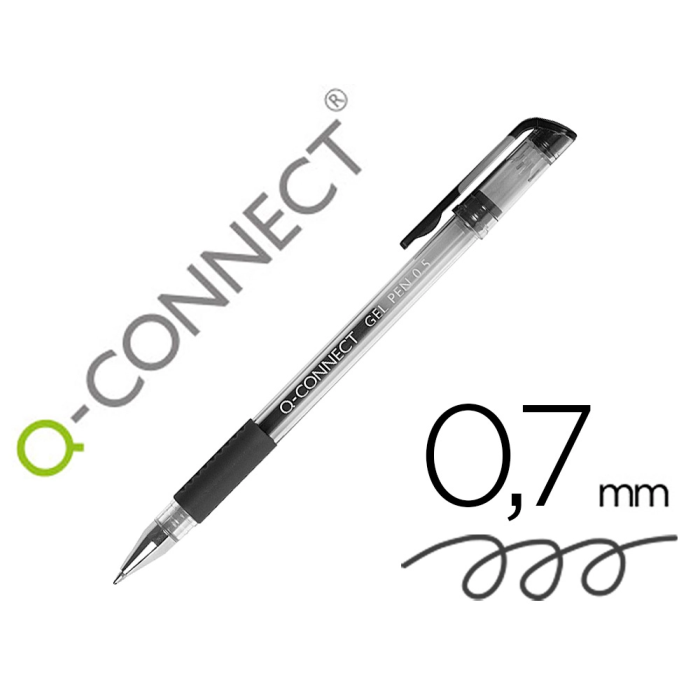 Q-connect Bolígrafo Tinta Gel Negro 0.7 mm Sujeción de Caucho 0 Q-connect Bolígrafo Tinta Gel Negro 0.7 mm Sujeción de Caucho 0