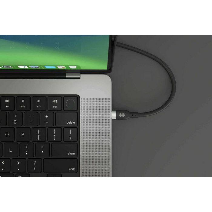 Hyper Cable USB-C a USB-C de Silicona HyperJuice 240W, 1m, Negro – Suave, Antienredos y Carga Rápida PD 3.1 4