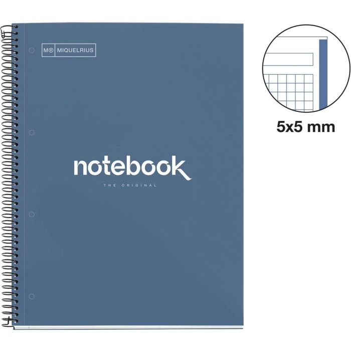 Miquelrius Cuaderno espiral Emotions A4, tapa forrada, 80 hojas microperforadas, cuadrícula 5mm, papel 90g/m2 2 Miquelrius Cuaderno espiral Emotions A4, tapa forrada, 80 hojas microperforadas, cuadrícula 5mm, papel 90g/m2 2