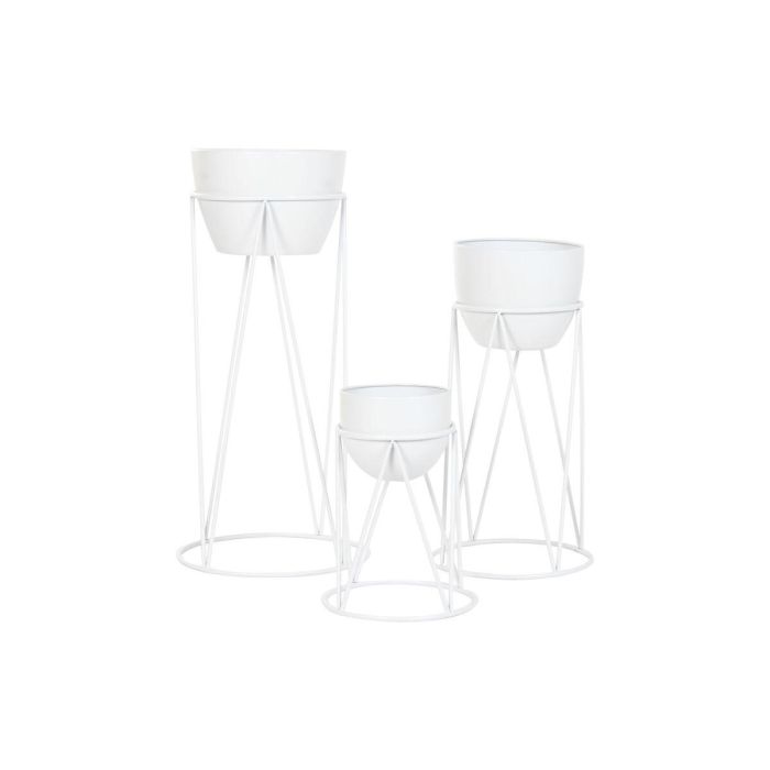 Macetero Home ESPRIT Blanco Metal Urbano 38 x 38 x 80 cm (3 Piezas) 1 Macetero Home ESPRIT Blanco Metal Urbano 38 x 38 x 80 cm (3 Piezas) 1