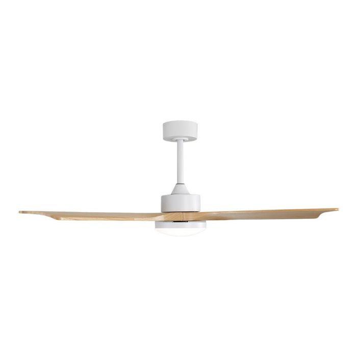 Edm Ventilador de techo modelo báltico con 3 aspas de madera Ø132cm, luz LED 3000/4000/6000K, 20W, color blanco 1 Edm Ventilador de techo modelo báltico con 3 aspas de madera Ø132cm, luz LED 3000/4000/6000K, 20W, color blanco 1