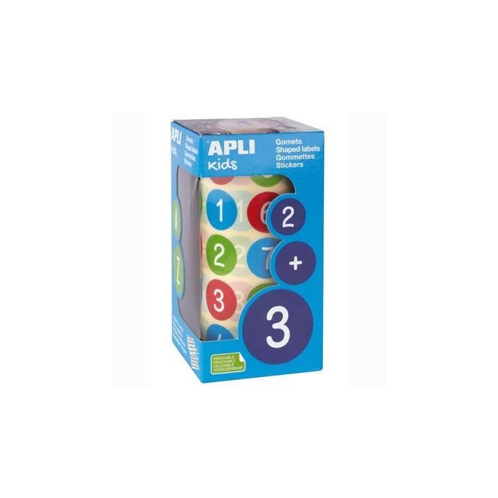 Apli Rollo Gomets Números Redondos 20 mm Apli Rollo Gomets Números Redondos 20 mm