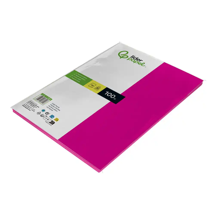 Liderpapel Papel Color A4 80gr Fucsia Paquete de 100 Hojas 4