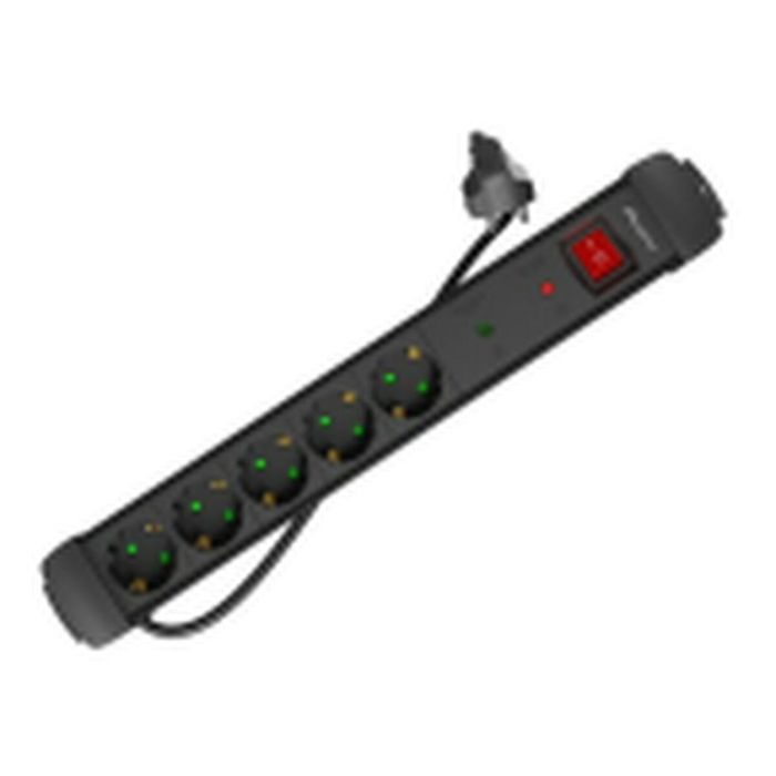 Lanberg SP1-05F-0150-BK Base Múltiple de 5 Salidas AC Tipo F, Cable de 1,5 m, Color Negro, Con Supresor de Sobretensiones 0 Lanberg SP1-05F-0150-BK Base Múltiple de 5 Salidas AC Tipo F, Cable de 1,5 m, Color Negro, Con Supresor de Sobretensiones 0