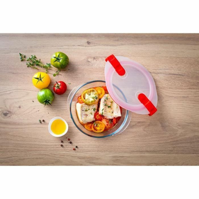 Pyrex AAAAY00560 Set 5 Recipientes Cook & Heat de Vidrio con Tapa y Válvula de Vapor para Almacenar y Microondas 11