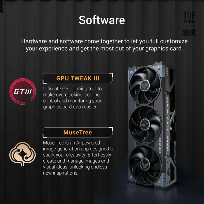 ASUS TUF Gaming TUF-RTX5090-O32G-GAMING Tarjeta Gráfica NVIDIA GeForce RTX 5090 32 GB GDDR7 PCI Express 5.0 Resolución 7680 x 4320