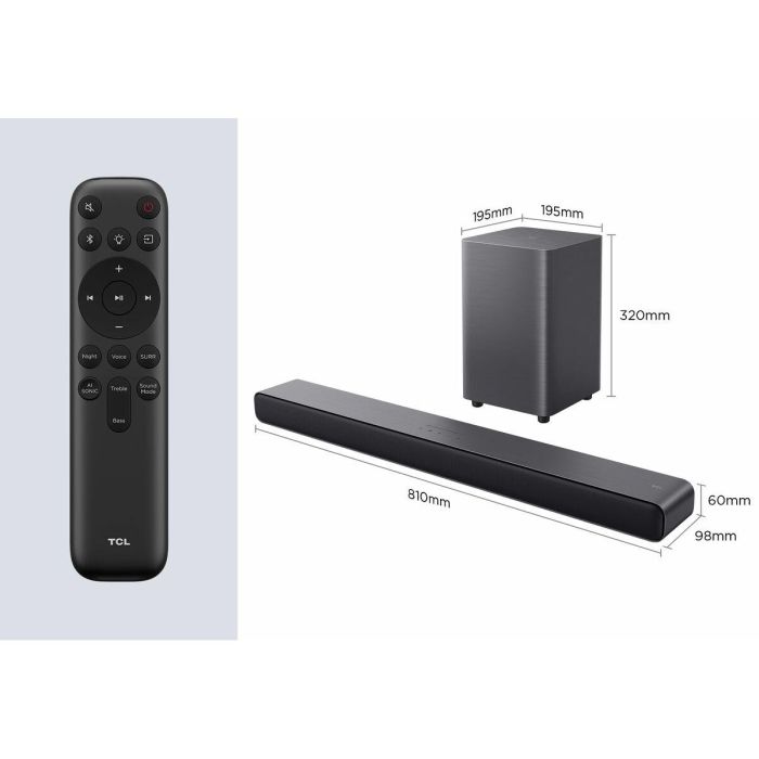 Barra de Sonido TCL S55HE Negro 40 W 60 W 12
