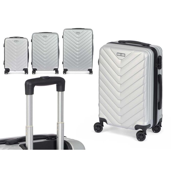 Arte Regal Set 3 Maleta Escama ABS Gris Claro 49x74.5x25 cm