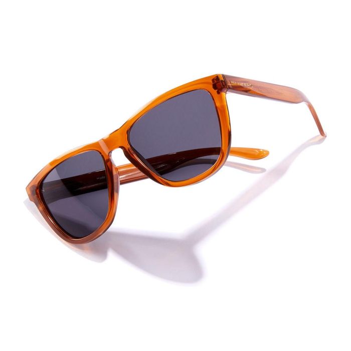 Hawkers ONE RAW Gafas de Sol Polarizadas Cuadradas #caramel dark para Adultos Unisex con Cristales Rosa Transparente