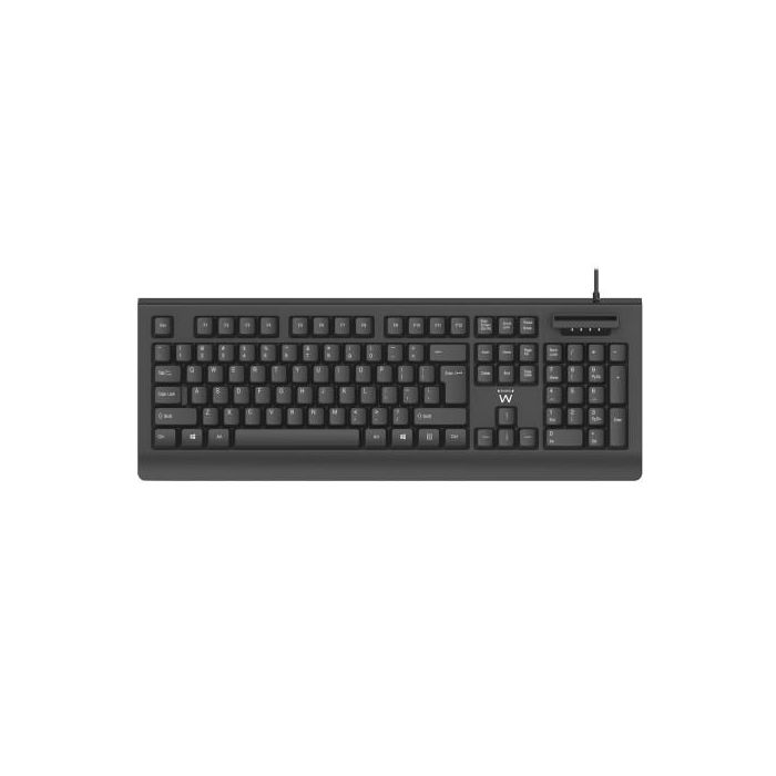 Ewent EW3286 Teclado de Seguridad Universal con Lector de Tarjetas Inteligentes USB Alámbrico QWERTY Español Negro