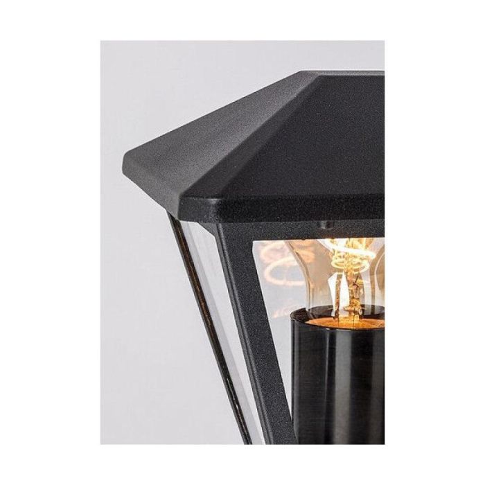 RABALUX RAB-7146 Aplique Exterior Paravento 1xE27 IP44 Negro Aluminio Cristal Transparente Clásico para Terraza 5