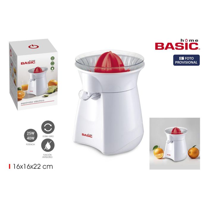 Inde Exprimidor Eléctrico Antigoteo Basic Home, 25-40W, 15.5 cm Ancho x 22 cm Alto x 15.5 cm Largo (6 Unidades) Inde Exprimidor Eléctrico Antigoteo Basic Home, 25-40W, 15.5 cm Ancho x 22 cm Alto x 15.5 cm Largo (6 Unidades)
