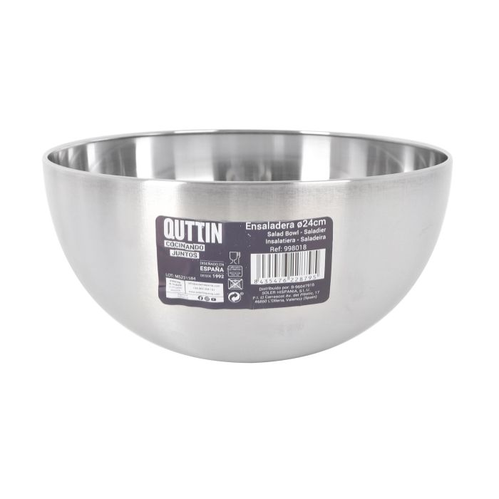 Quttin Ensaladera Aperitivo Acero Inoxidable Mate 24 cm 1