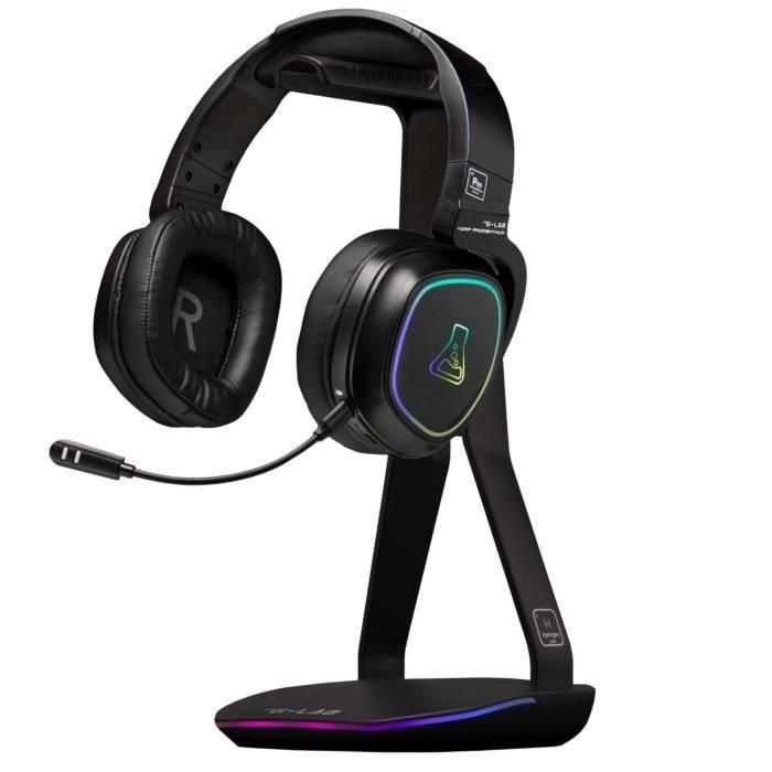 Auriculares/Soporte para auriculares - THE G-LAB - K-STAND HYDROGEN - 2 puertos USB - Negro Auriculares/Soporte para auriculares - THE G-LAB - K-STAND HYDROGEN - 2 puertos USB - Negro