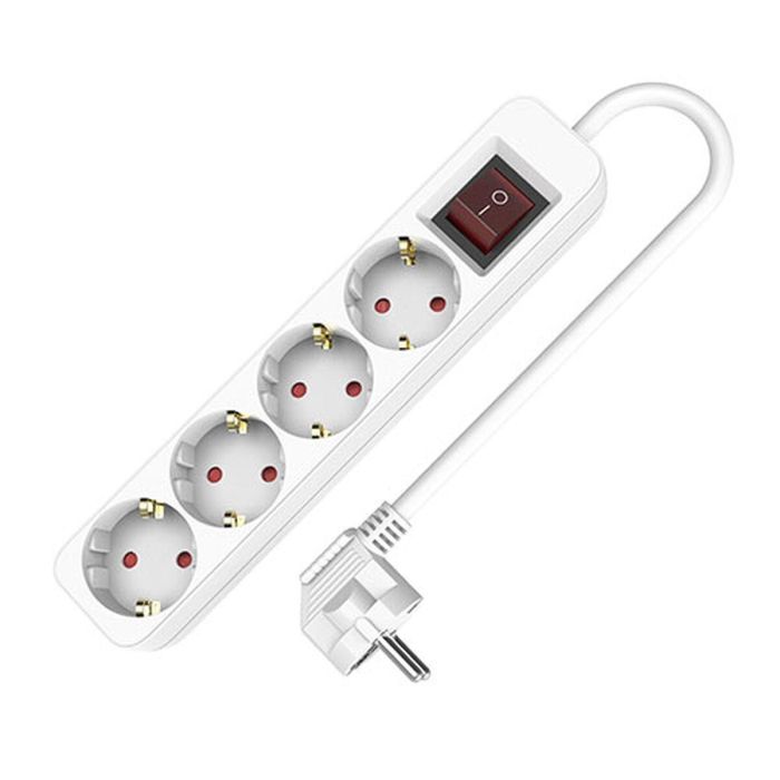 Regleta Enchufes 4 Tomas sin Interruptor TM Electron TMUAD504S Blanco 3680 W (1,5 m) (4 Unidades) 0 Regleta Enchufes 4 Tomas sin Interruptor TM Electron TMUAD504S Blanco 3680 W (1,5 m) (4 Unidades) 0