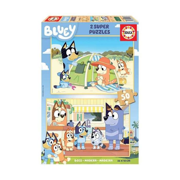 Educa Puzzle 2x50 Bluey Madera 100 Piezas
