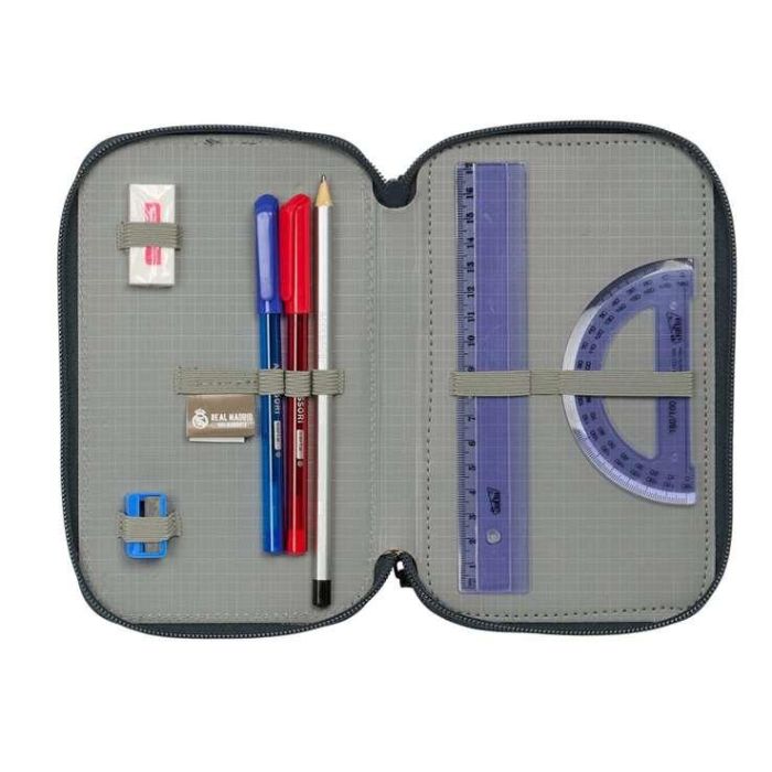 Safta Plumier Escolar Triple 37 Piezas Real Madrid 1ª Equipación 25/26 195x125x55 mm 2 Safta Plumier Escolar Triple 37 Piezas Real Madrid 1ª Equipación 25/26 195x125x55 mm 2