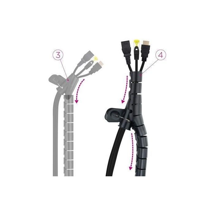 Nanocable 10.36.0001-BK Organizador de Cables Flexible en Espiral 1 Metro Negro - Plástico Alta Resistencia y Fácil Instalación hasta 25mm 3 Nanocable 10.36.0001-BK Organizador de Cables Flexible en Espiral 1 Metro Negro - Plástico Alta Resistencia y Fácil Instalación hasta 25mm 3
