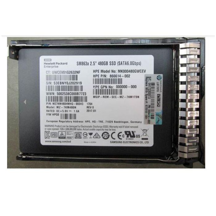 Hewlett Packard Enterprise 480GB, 2.5", SATA III, SFF, MU-3, PLP, SC 1