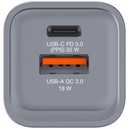 Verbatim gnc-35 cargador pared gan 35w usb-a 3.0 y usb-c 3.0