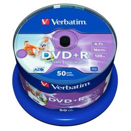 Verbatim dvd+r azo 4.7gb 16x wide printable surface no-id, pack 50 units Precio: 33.4999995. SKU: B18BLN23ME