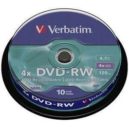 DVD-RW Verbatim 10 Unidades Negro 4,7 GB 4x (10 Unidades) Precio: 12.9954. SKU: S8419652