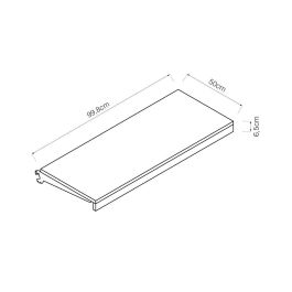 Balda de madera 1000x470x60mm color haya c/soportes basics Balda de madera 1000x470x60mm color haya c/soportes basics