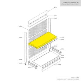 Balda de madera 1000x470x60mm color haya c/soportes basics Balda de madera 1000x470x60mm color haya c/soportes basics