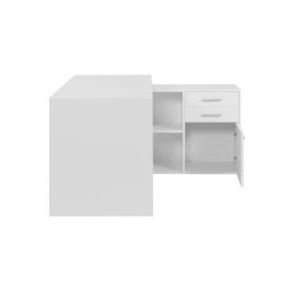 Escritorio esquinero London - Tablero de partículas - Decoración blanca - 136 x 75 x 139 cm