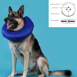 Collar de Recuperación para Perros KVP Kong Cloud Azul Hinchable (33-46 cm)