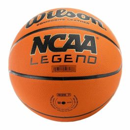 Balón de Baloncesto Wilson NCAA Legend Blanco Naranja Piel Cuero Sintético 7