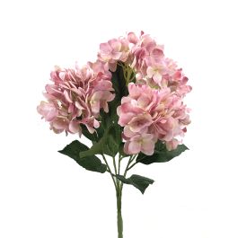 Flor Artificial Bush de Hortensia Rosa Tela