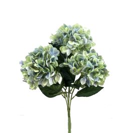 Flor Artificial Bush de Hortensia Azul Tela