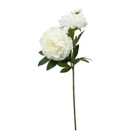 Oplante Flor Artificial Vara de Peonia Blanco en Tela para Decoración de Hogar y Eventos