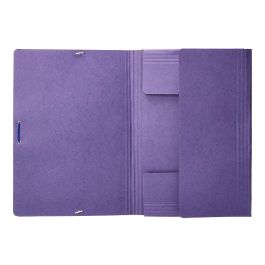 Carpeta Liderpapel Gomas Folio 3 Solapas Carton Compacto Azul 10 unidades