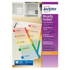 Avery índices separadores 6 pestañas personalizadas ready index 222x297mm enumerados 1-6 colores Precio: 5.94999955. SKU: B1FZ355LKX